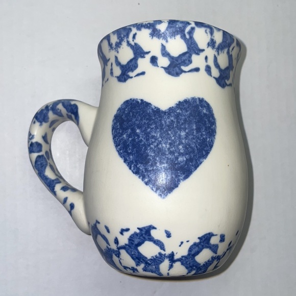💕💕Vintage Blue heart sponge ware mug 14 oz - Picture 6 of 6